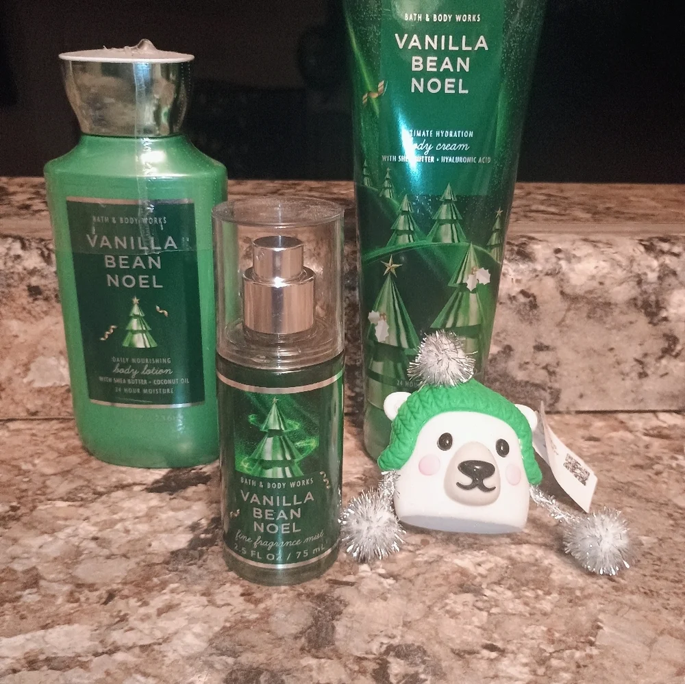Bath & Body Works Vanilla Bean Noel 4 Piece Set All New